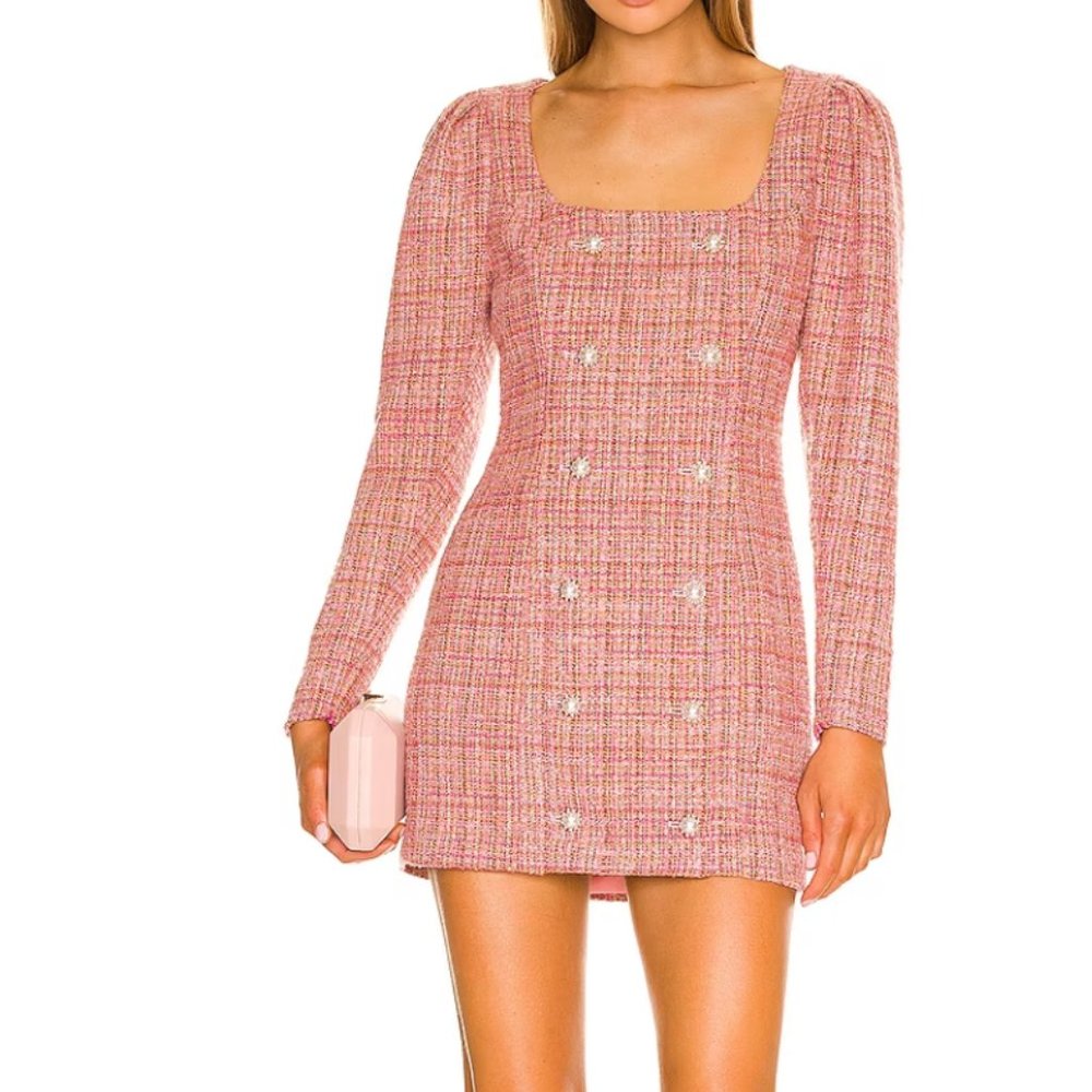 Tweed Revolve Pink Dress
